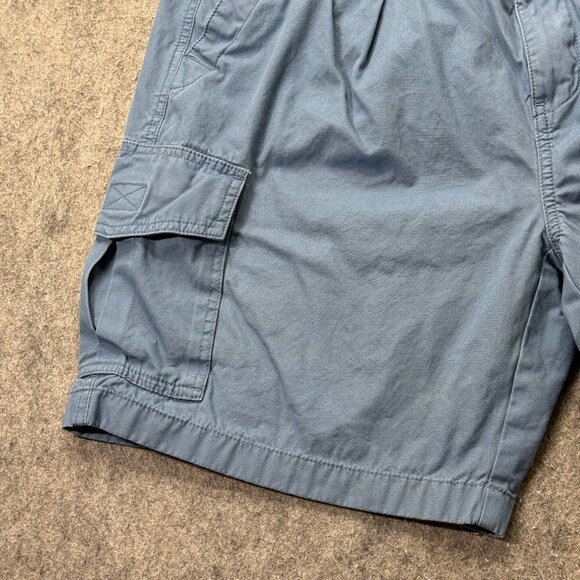 Tommy Cargo Shorts Men L Blue Elastic Patio Drawstring Relax Twill 8" - Picture 5 of 16